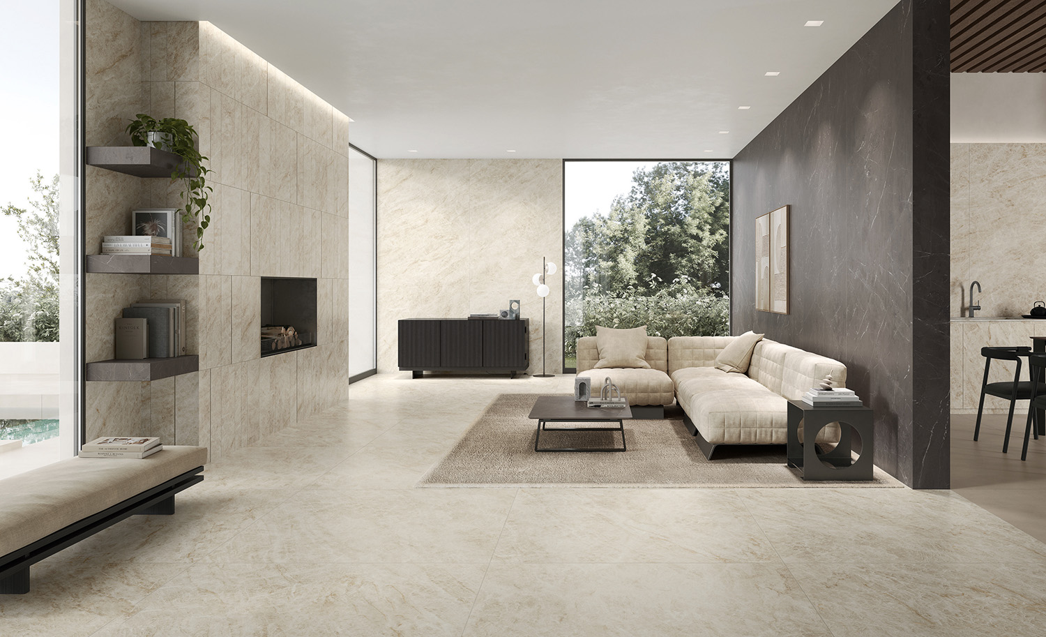 Taj Mahal 48x48 Breccia Imperiale 24x48 RS1